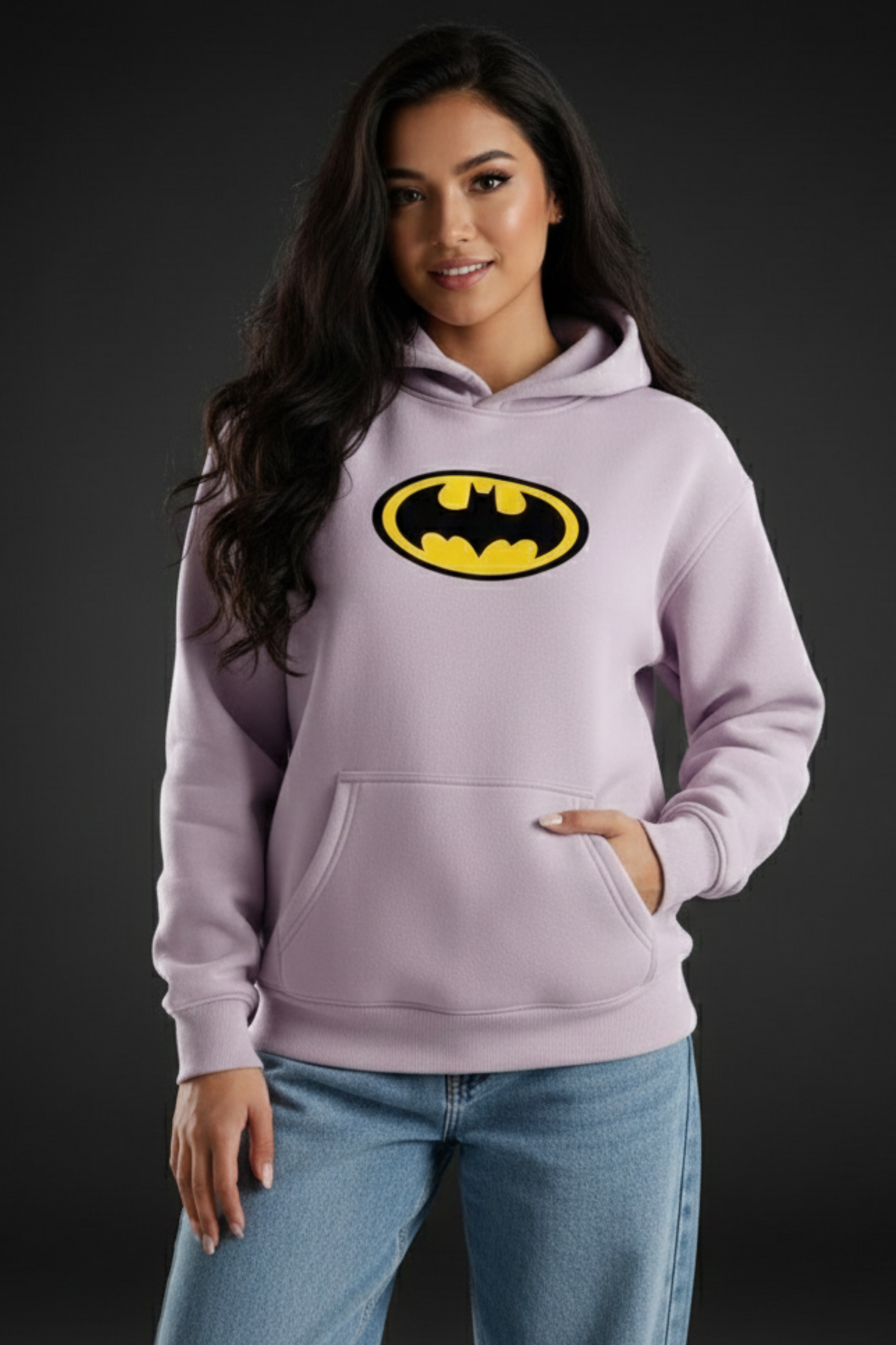 BATMAN Logo Unisex Regular Hoodie – Lavender