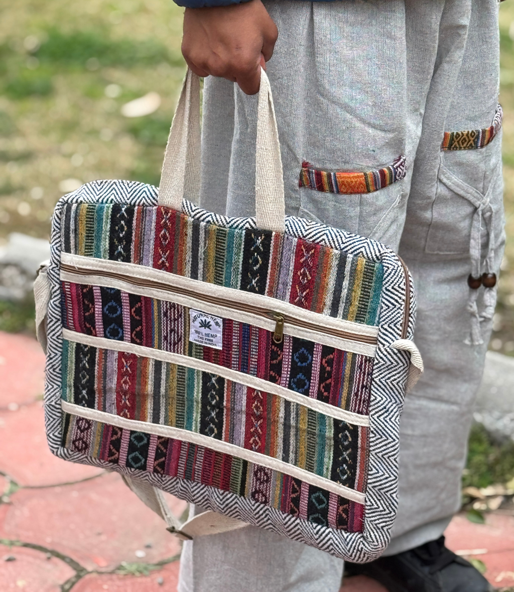 Hemp Laptop Bag - Multicolor