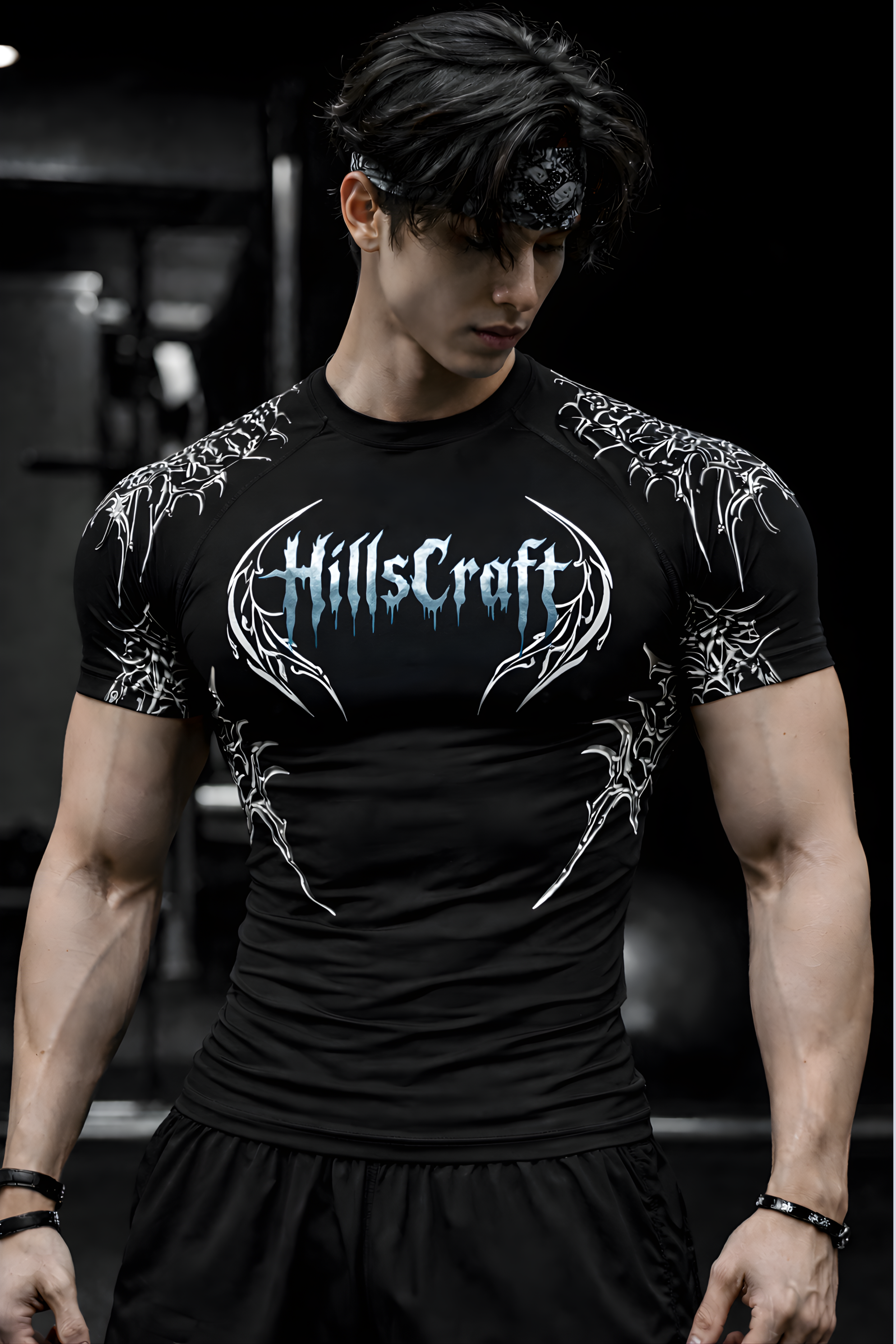 Iron Spine Compression Half Sleeve T-Shirt – Black