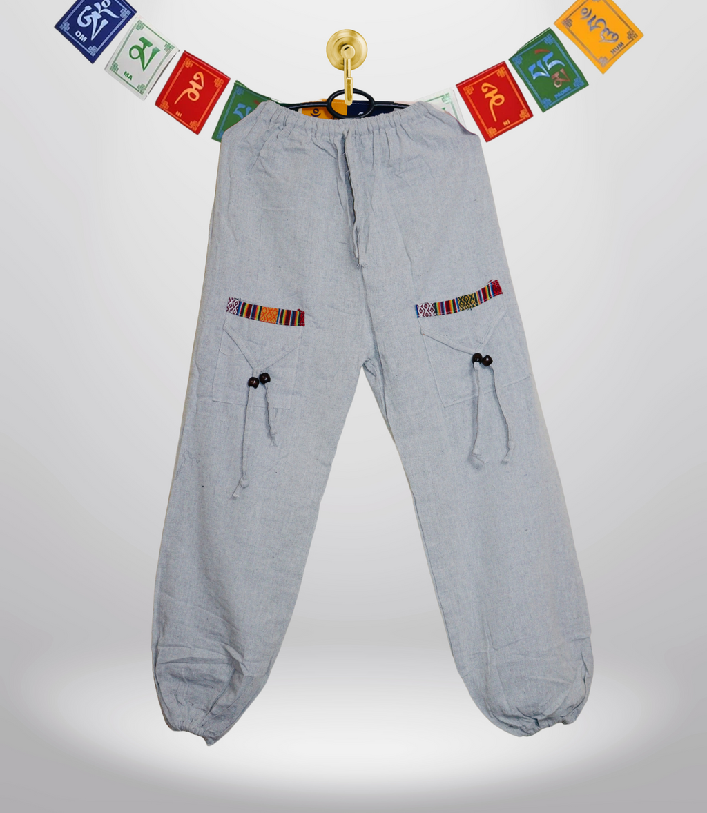 Ethnic Cotton Pajama - Grey-Unisex