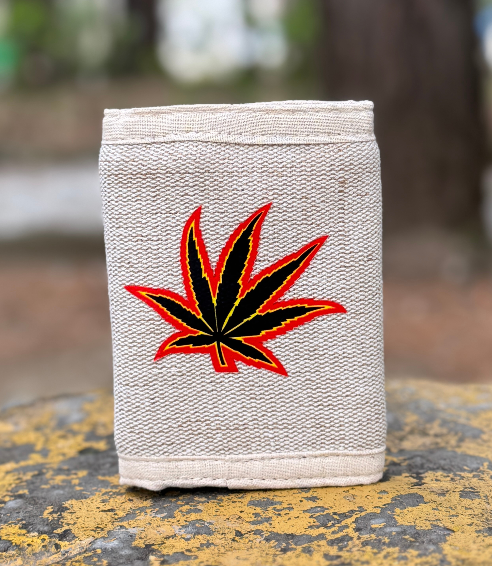 Printed Hemp Leaf Wallet