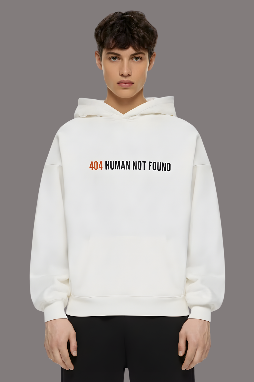 404 Error Premium Oversized Hoodie  - White