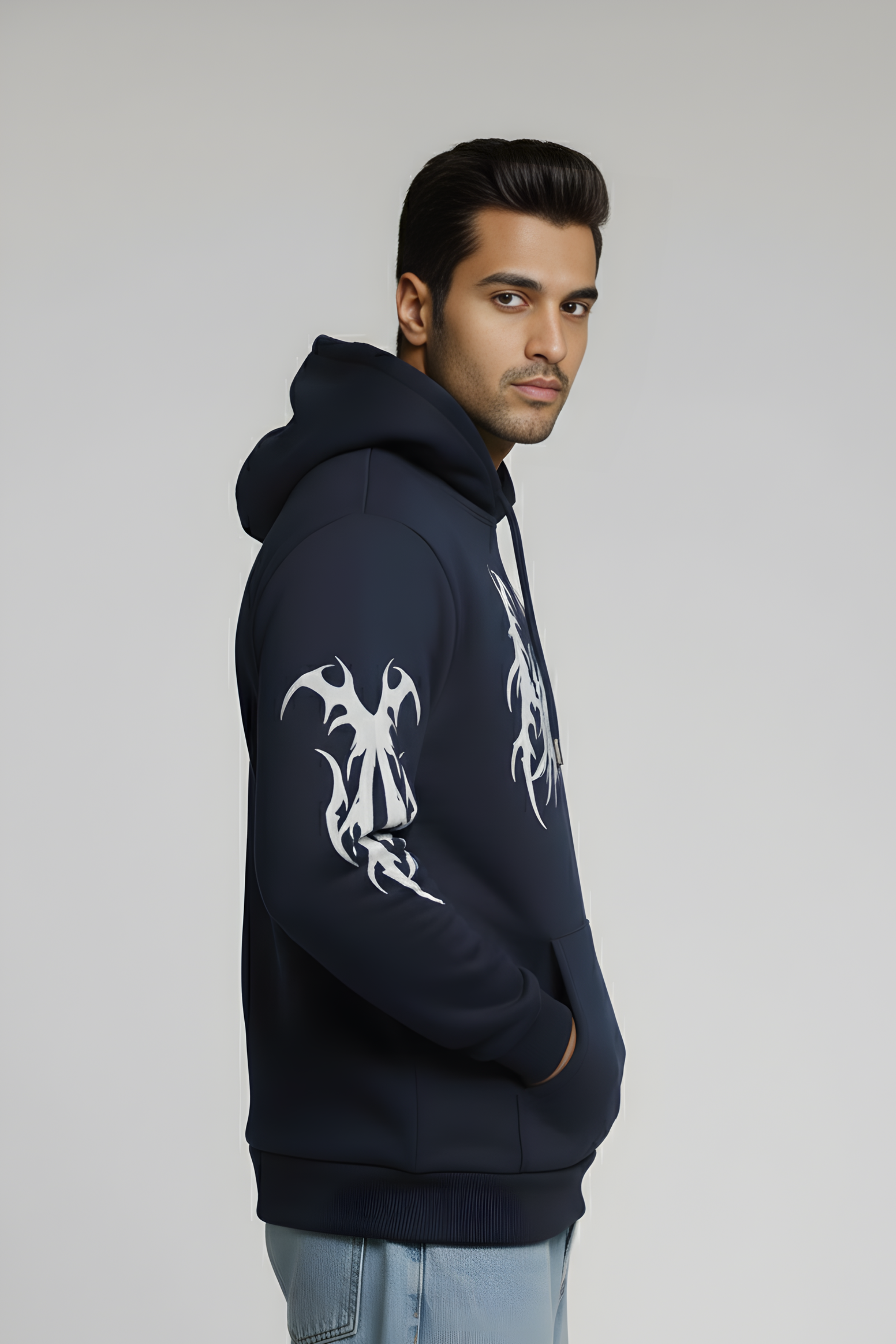 BlazeStrike Unisex Regular Fit Hoodie – Navy Blue