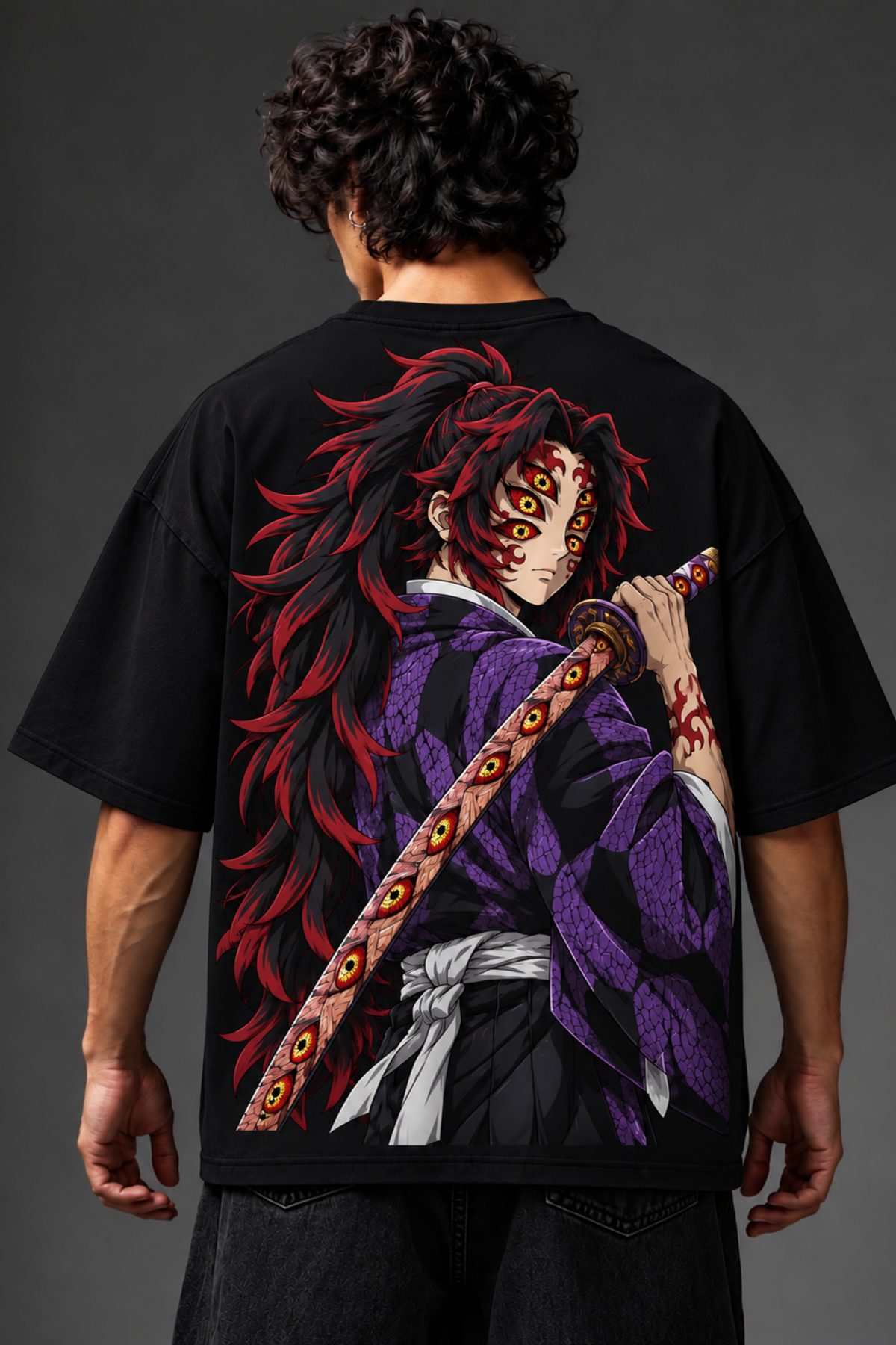Kokushibo Blood Moon Oversized Tee – Black