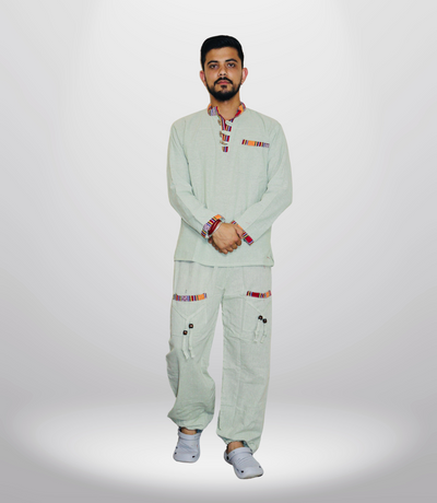 Cotton Kurta - Pajama Set - Mint Green