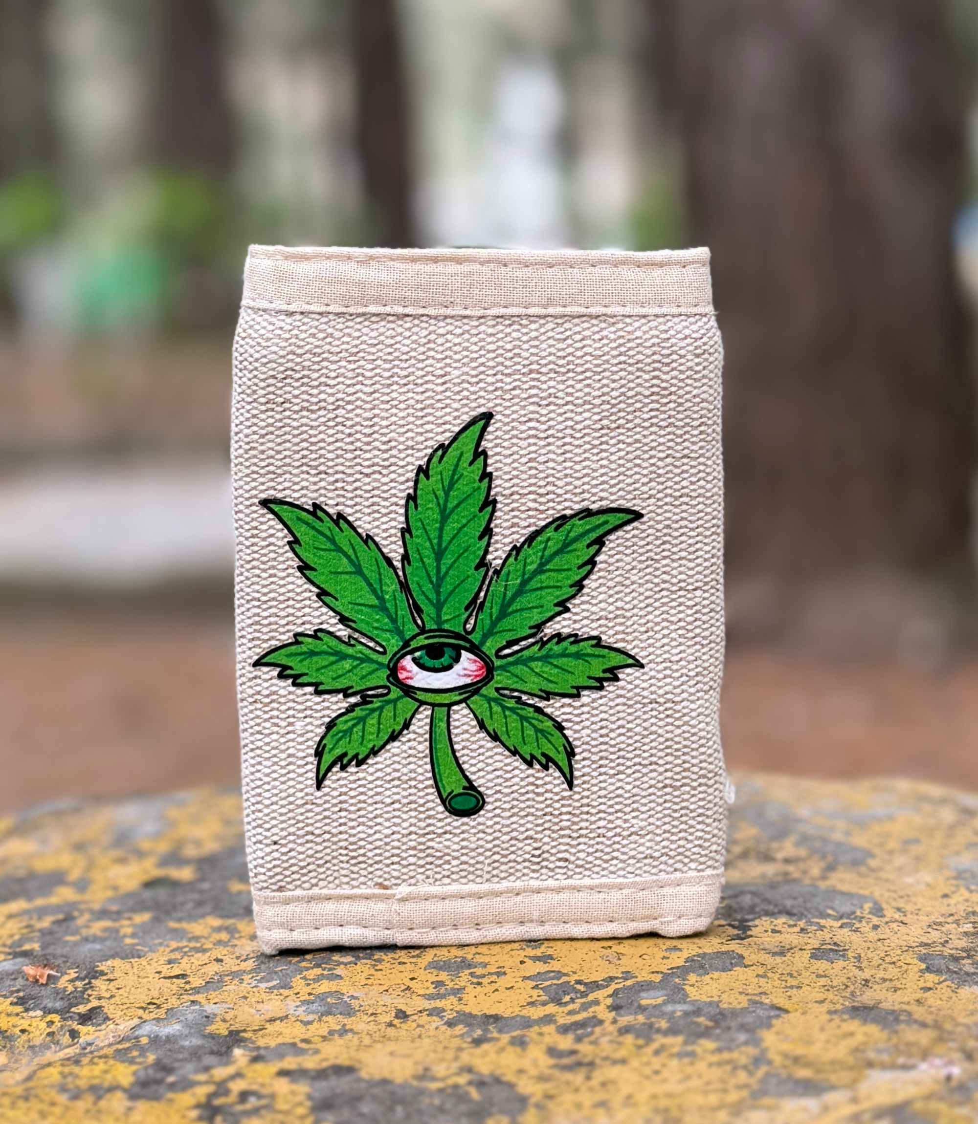 Printed Hemp eye Leaf Wallet