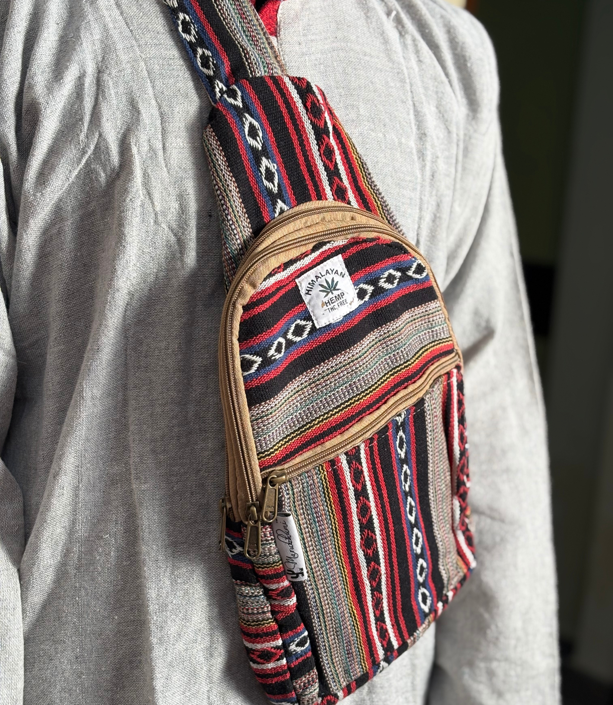 Hemp Chest Bag - Red