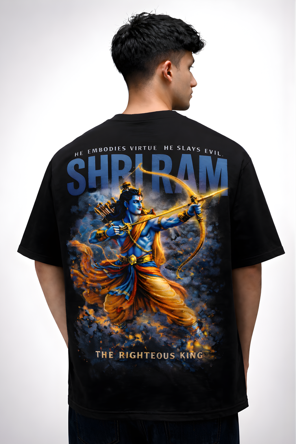 The Righteous King Oversized Tee - Black