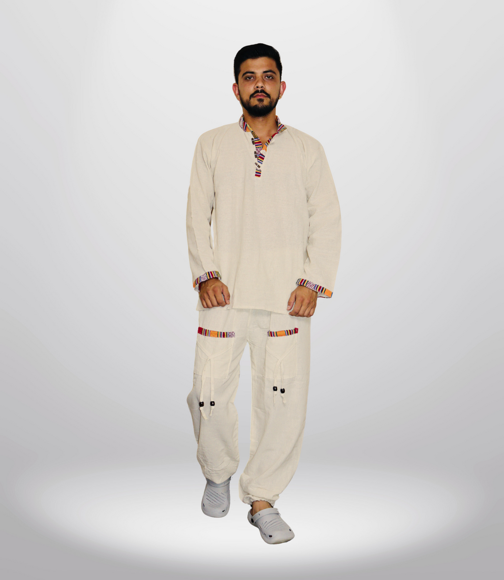 Cotton Kurta - Pajama - Beige