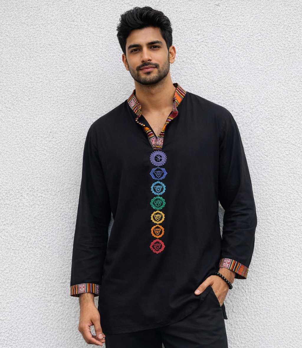 7 Chakara Kurta - BLACK