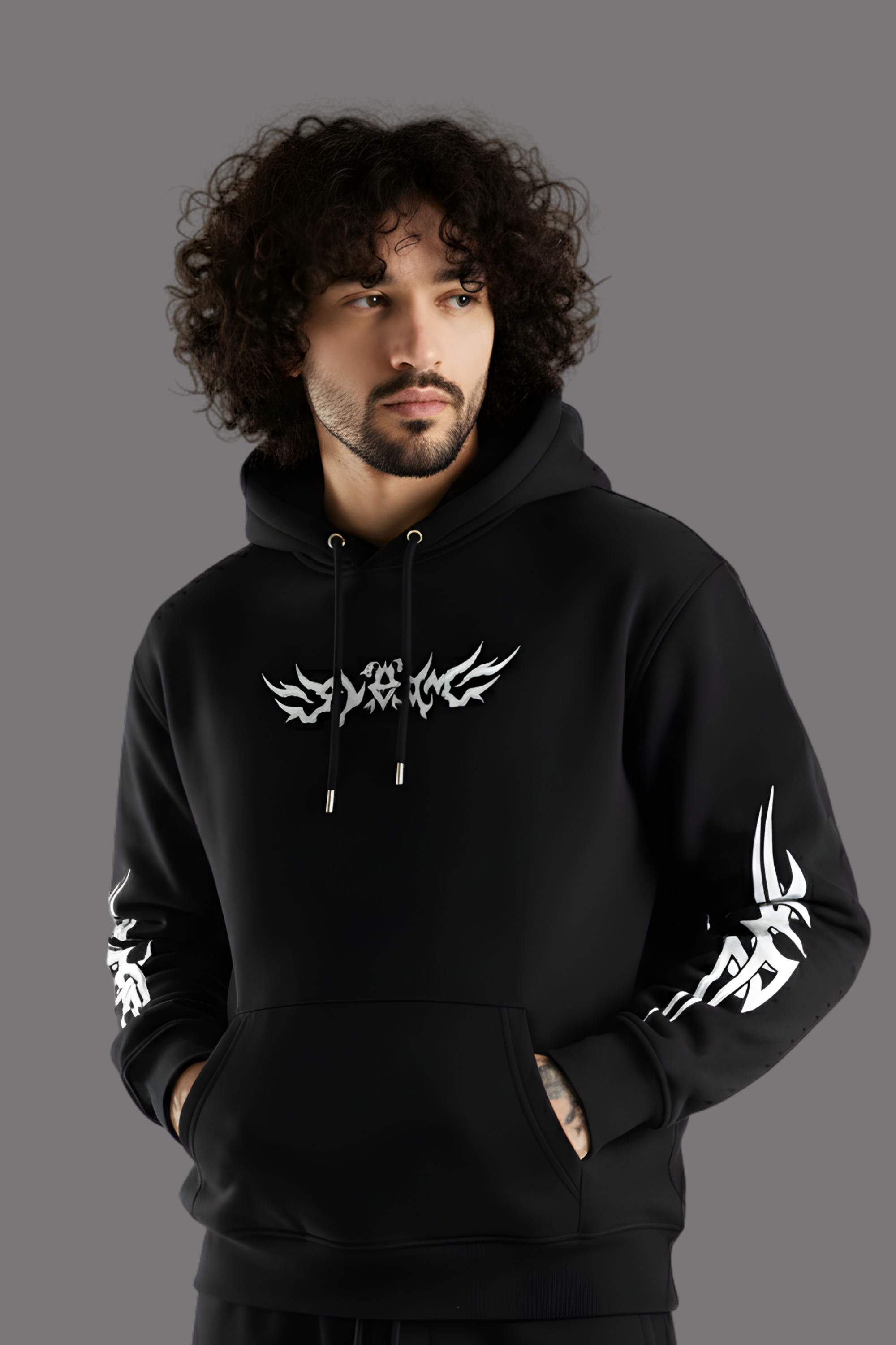 Shadow Tribe Regular Unisex Hoodie - Black