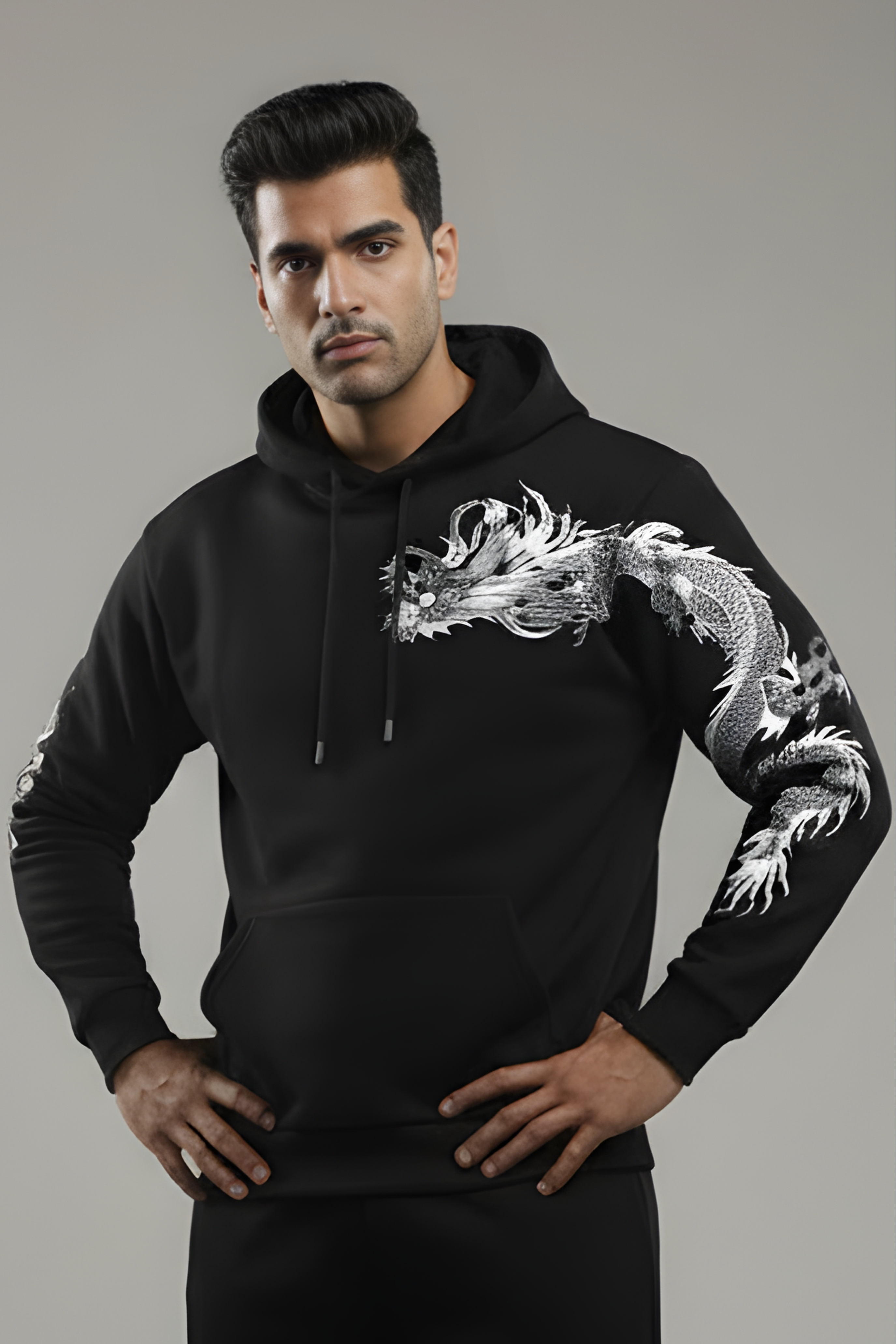 DRAGONSTRIKE Regular Unisex Hoodie – Black