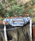 Hemp Waist Bag - Blue ZigZag