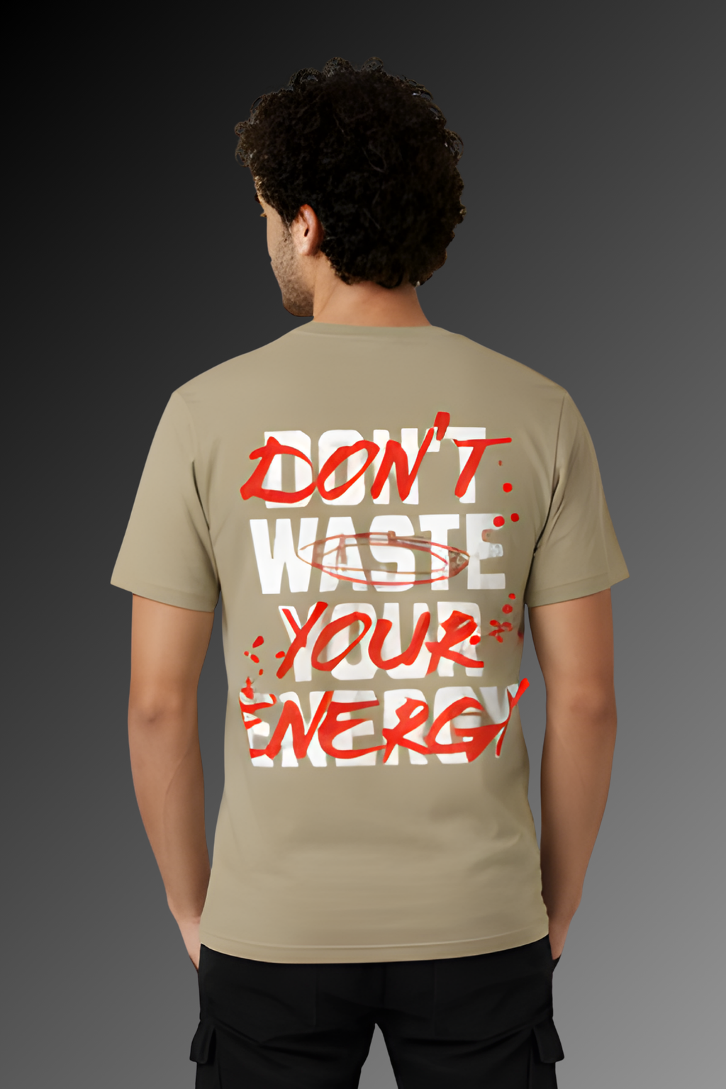 Energy  Regular Fit Printed T-Shirt-Beige