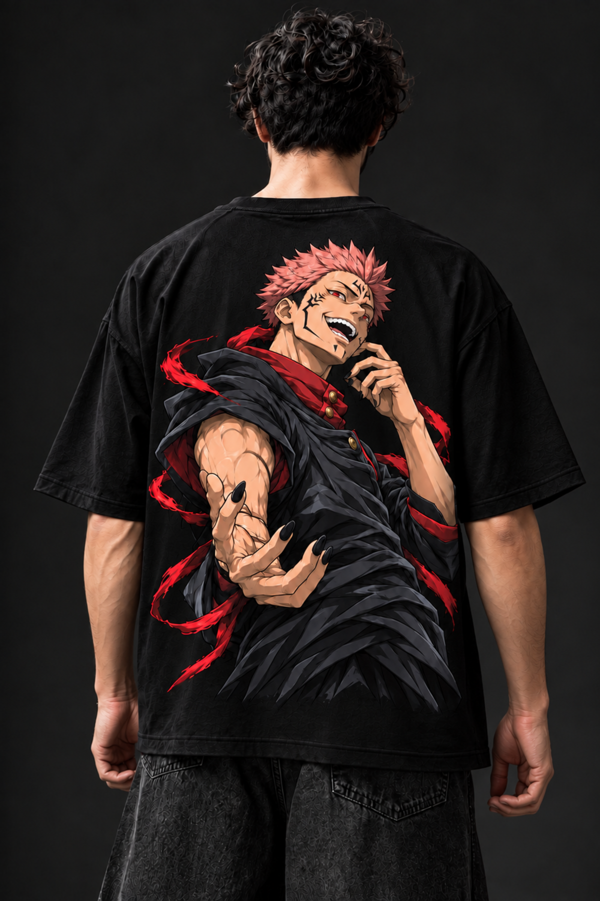 Sukuna King of Curses Oversized Tee – Black
