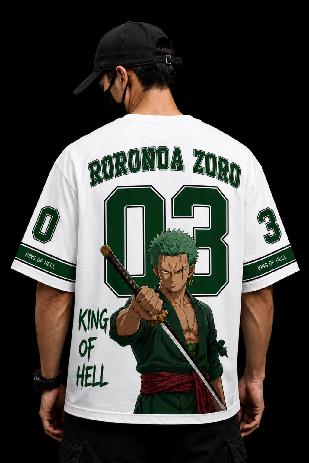 Roronoa Zoro 03 Oversized T-shirt  -White