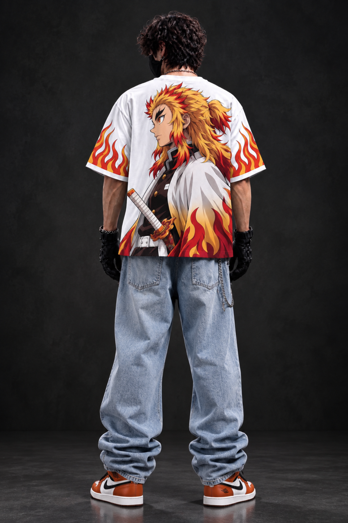 Rengoku Flameborn Oversized Tee – White