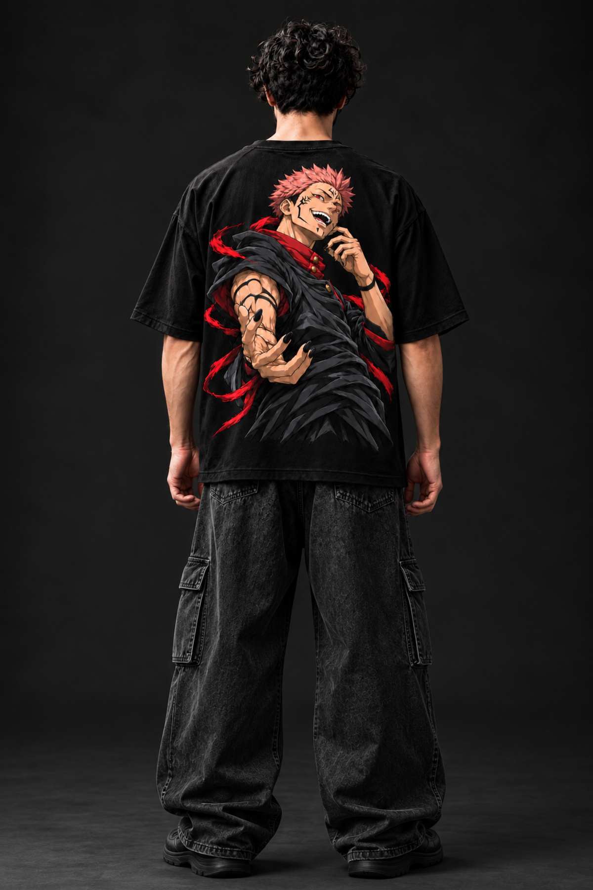 Sukuna King of Curses Oversized Tee – Black