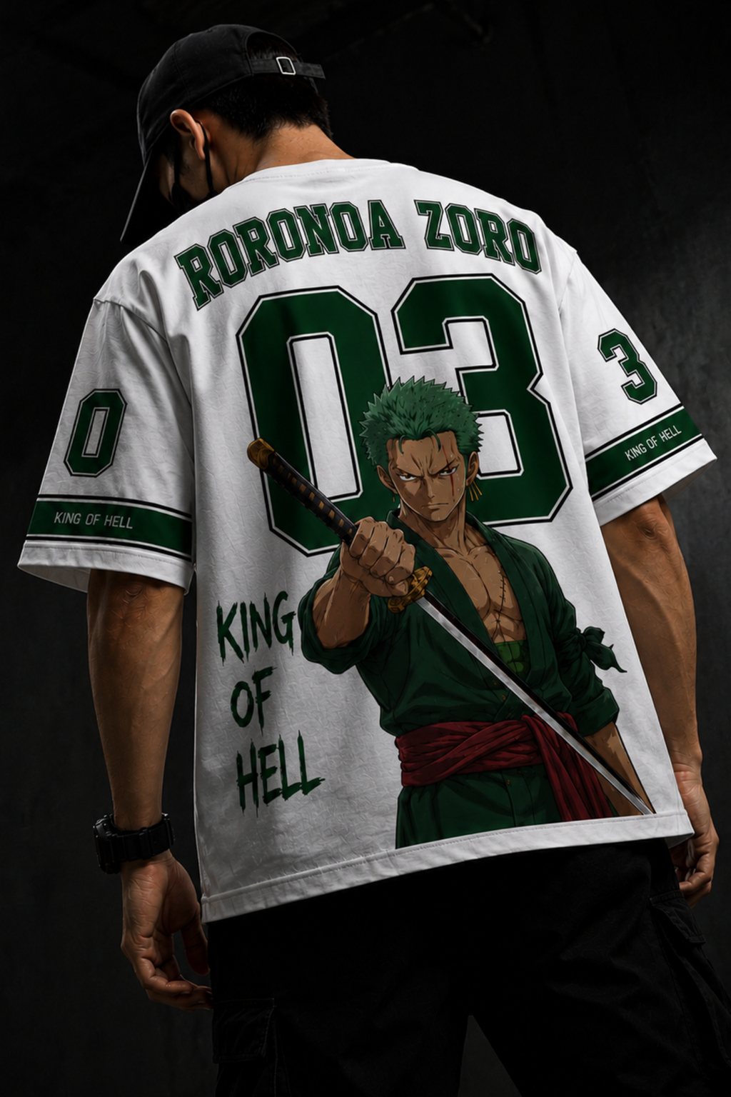 Roronoa Zoro 03 Oversized T-shirt  -White