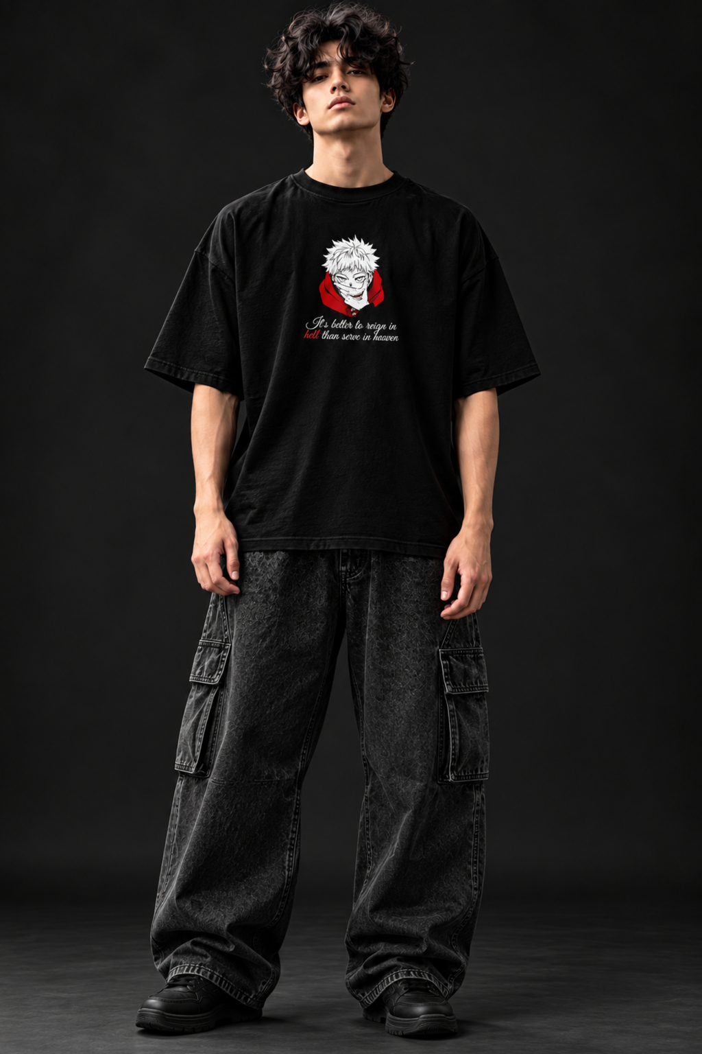 Sukuna King of Curses Oversized Tee – Black