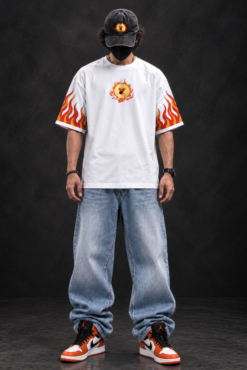 Rengoku Flameborn Oversized Tee – White