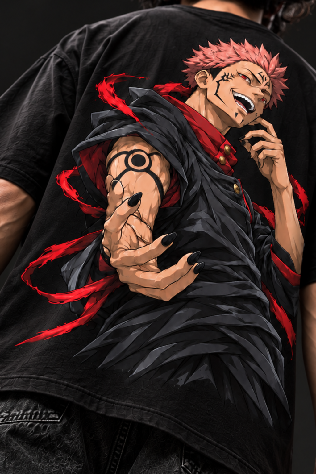 Sukuna King of Curses Oversized Tee – Black