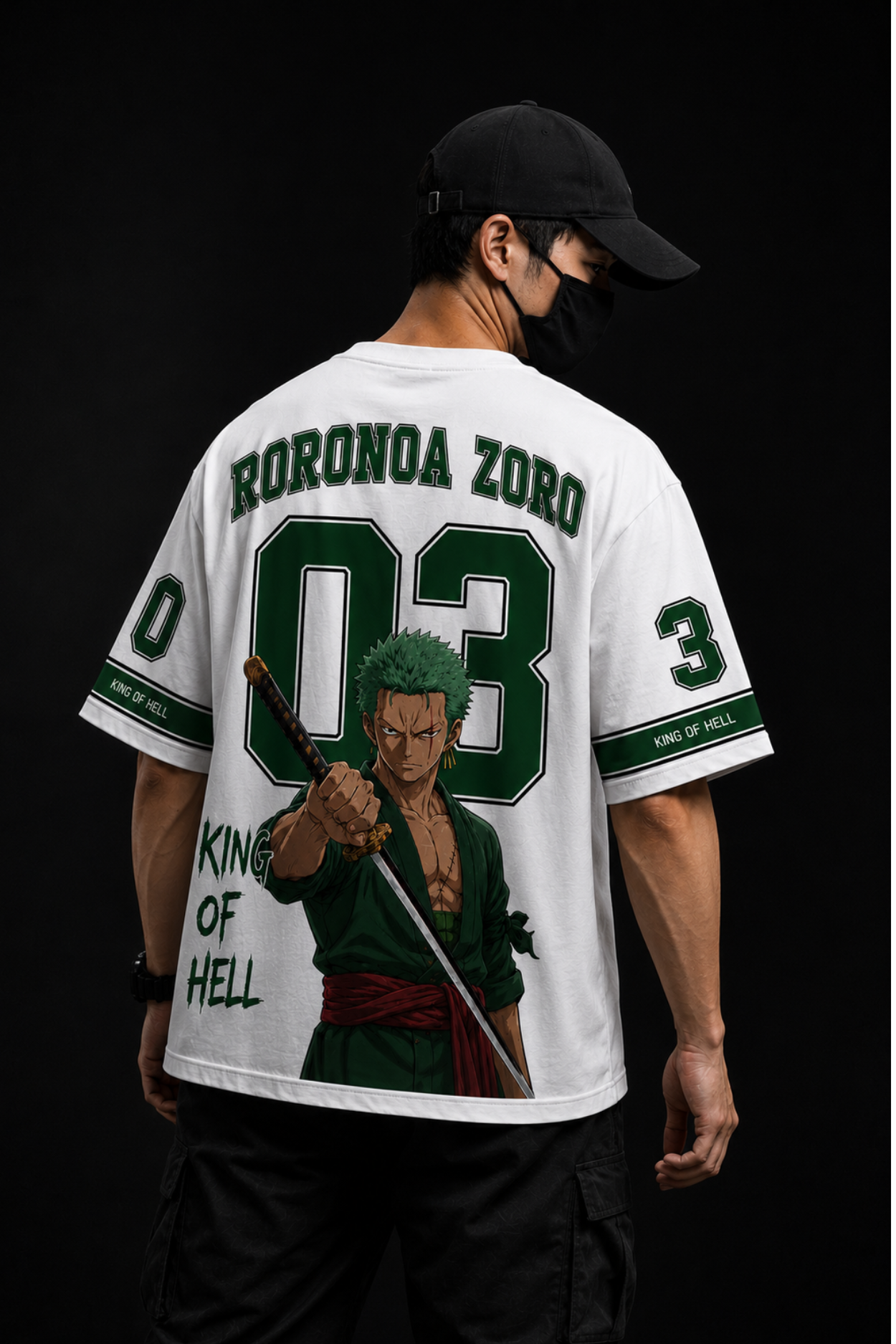 Roronoa Zoro 03 Oversized T-shirt  -White