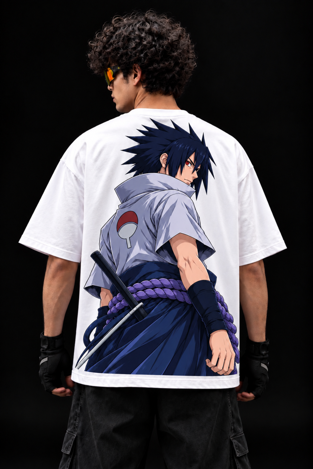 Sasuke Shadow Avenger Oversized Tee – White