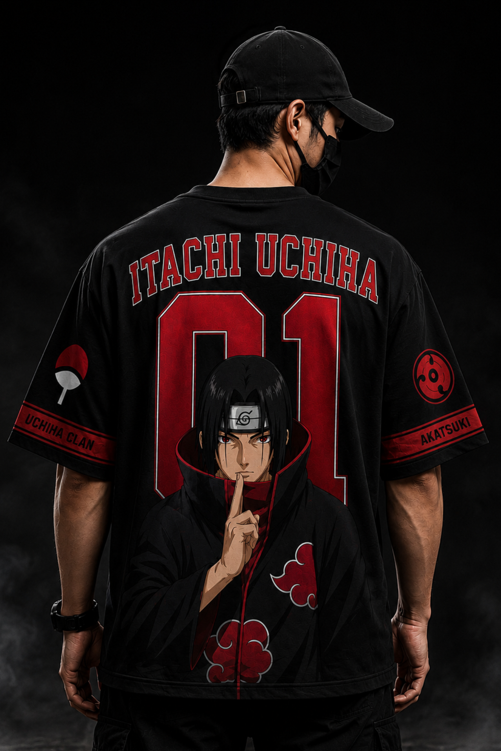 Itachi Uchiha 01 Oversized T-shirt  -Black