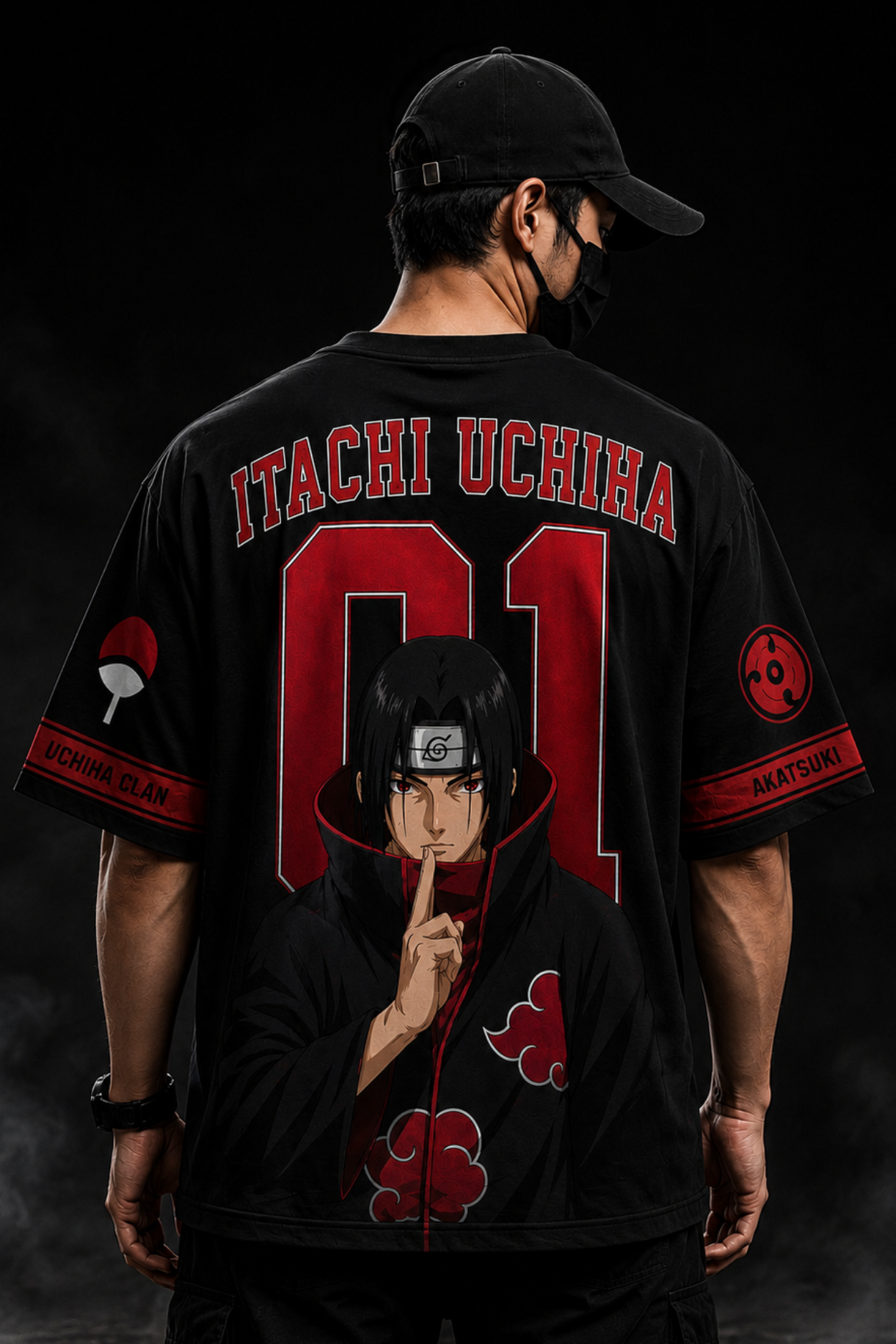 Itachi Uchiha 01 Oversized T-shirt  -Black