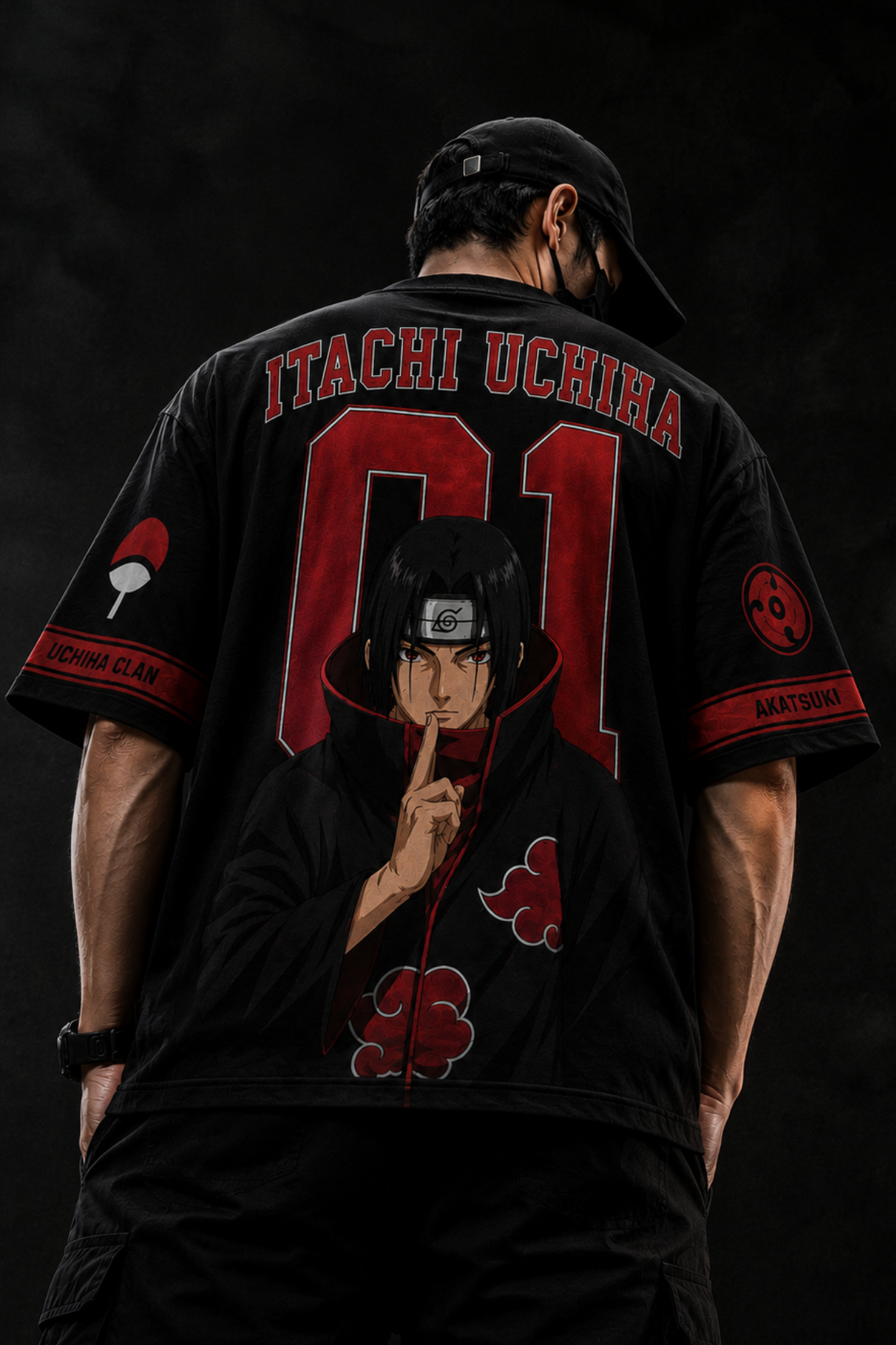 Itachi Uchiha 01 Oversized T-shirt  -Black