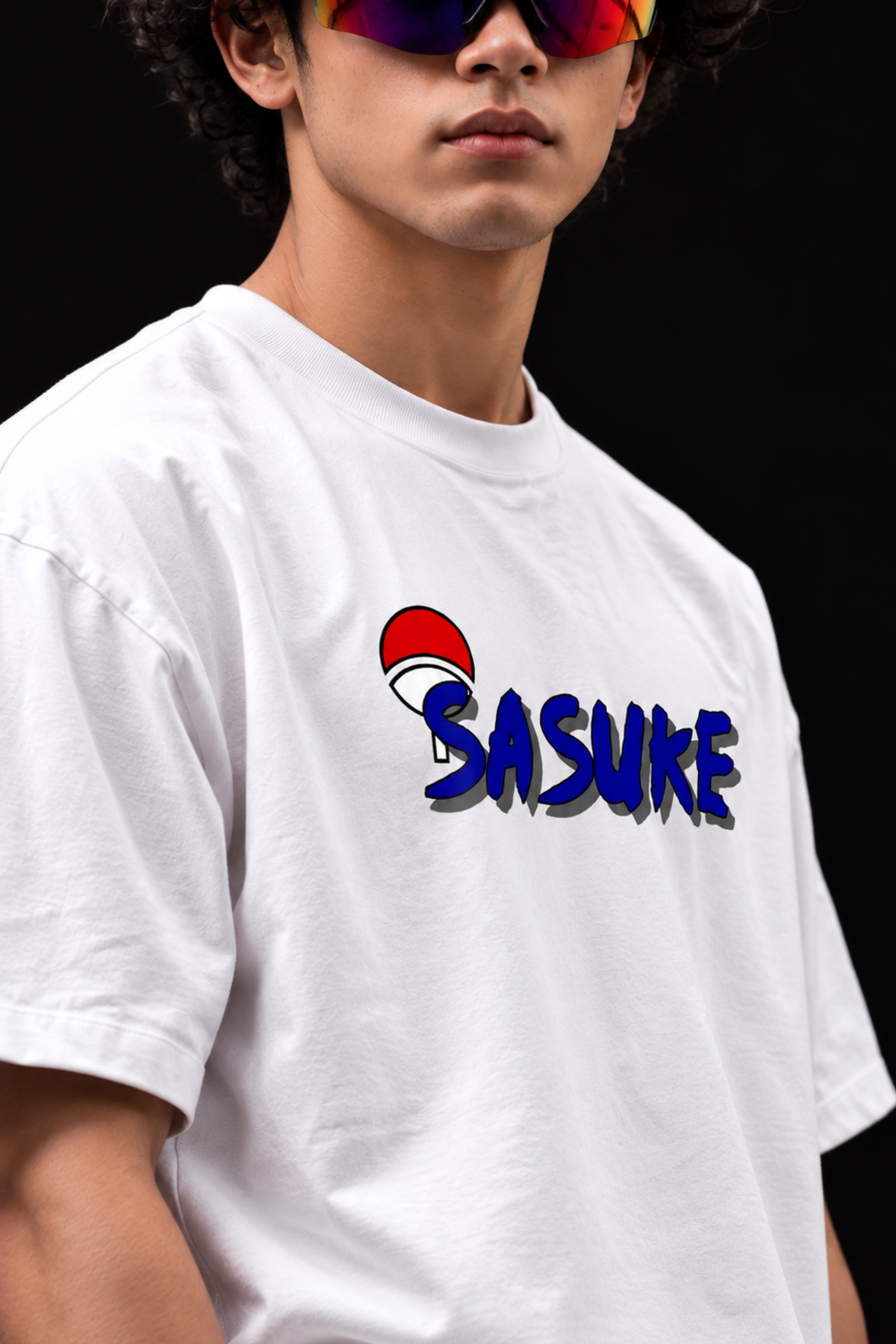 Sasuke Shadow Avenger Oversized Tee – White