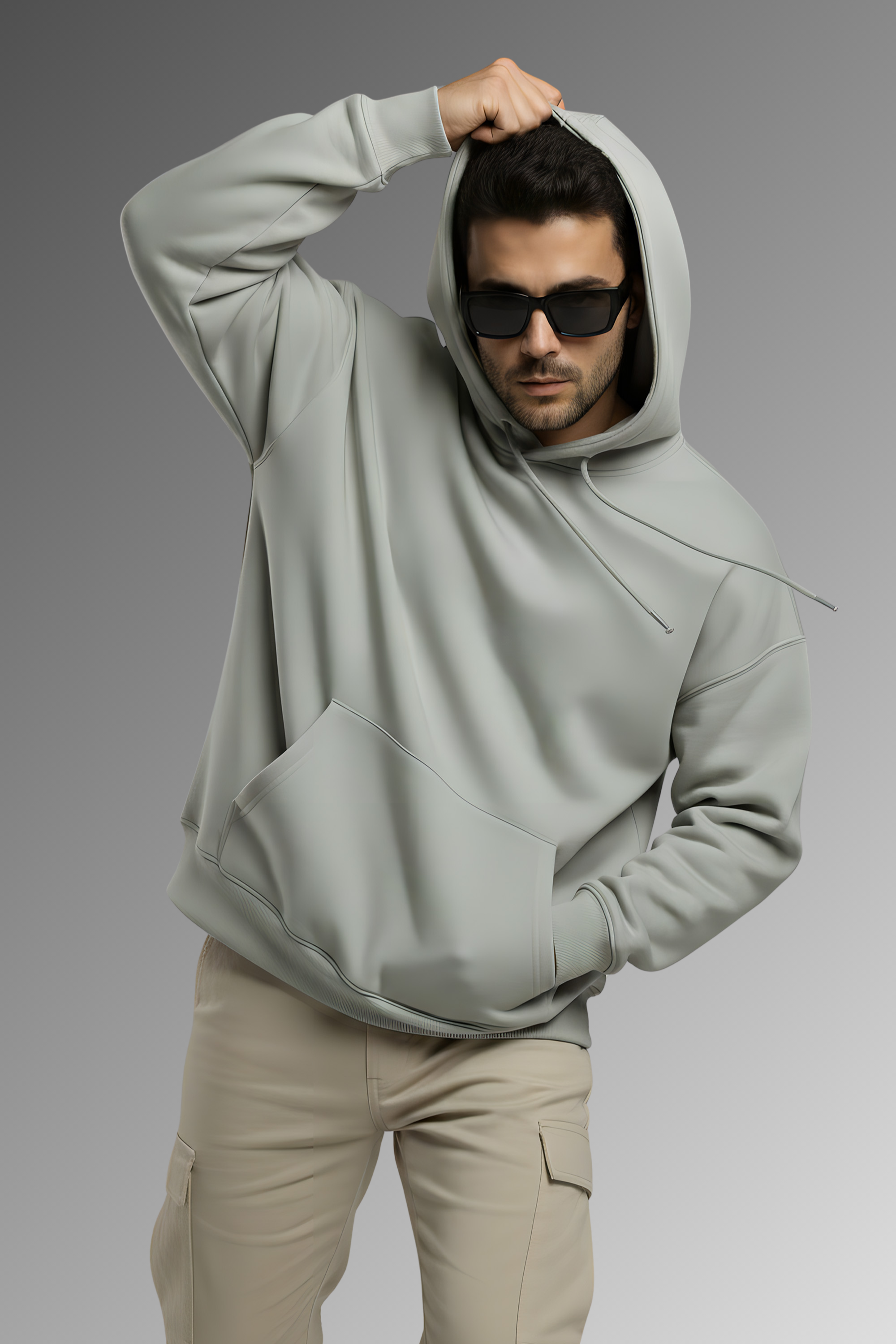 Bulls Premium Oversized Hoodie  - Grey