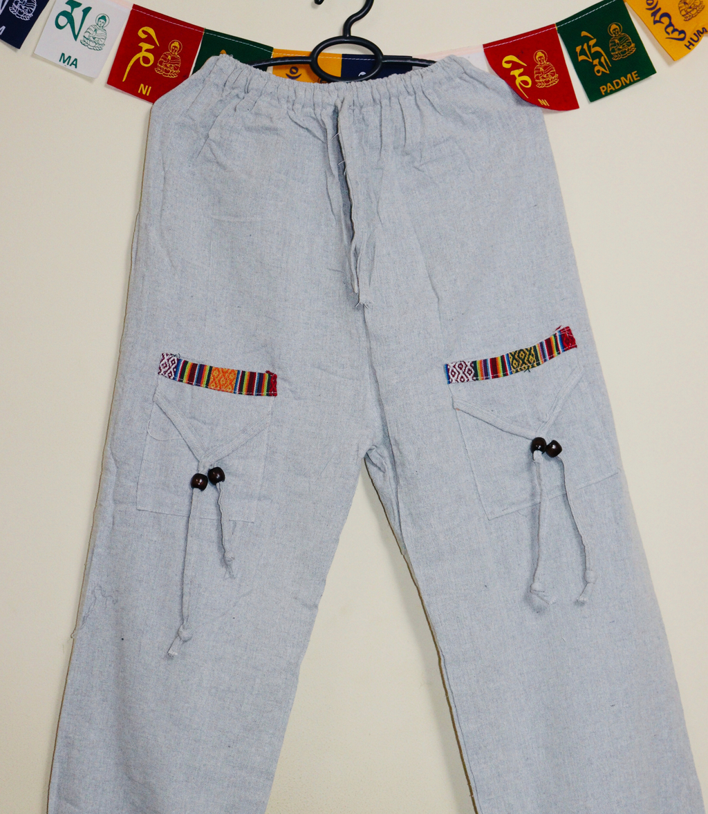 Ethnic Cotton Pajama - Grey-Unisex