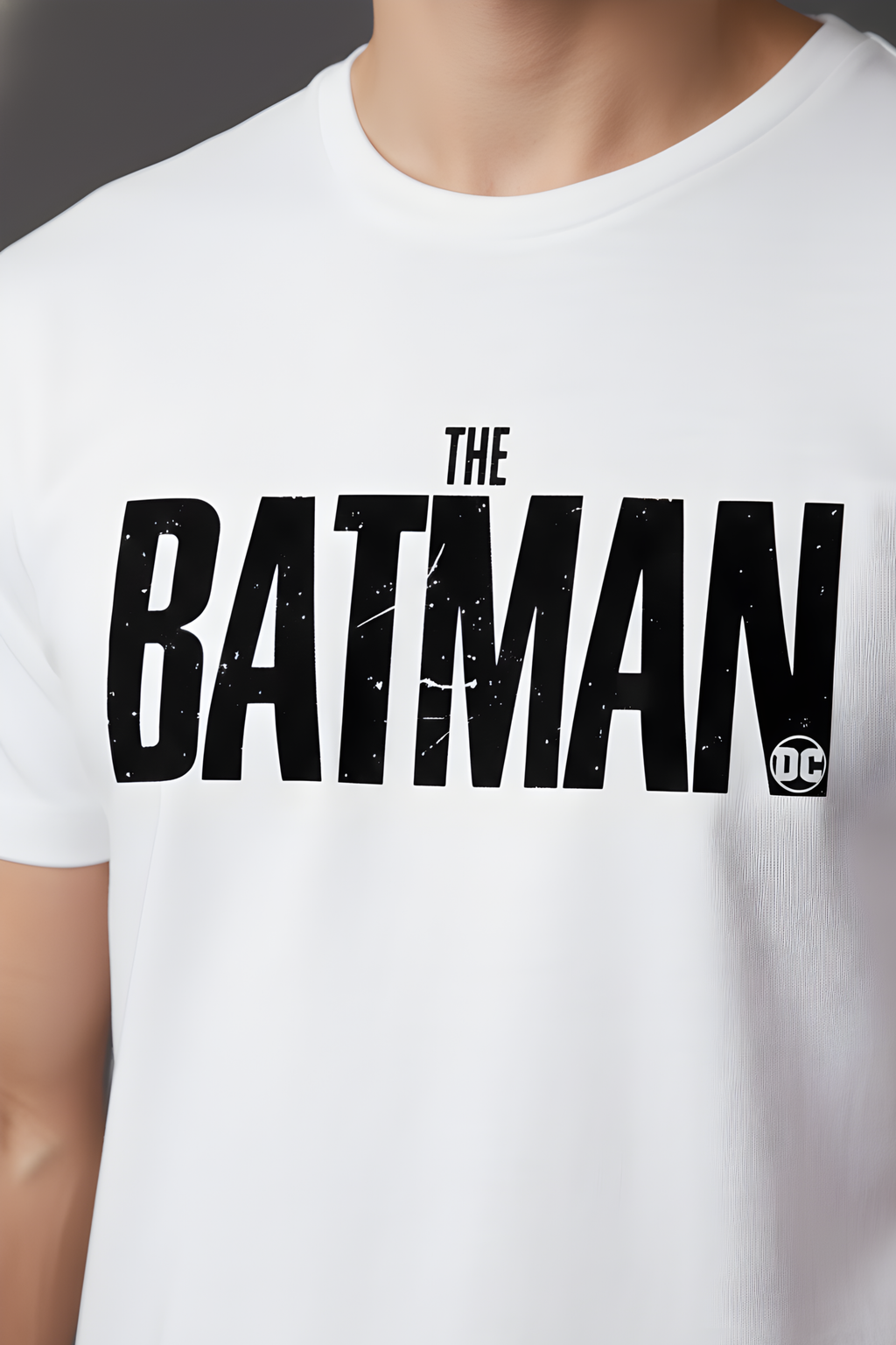 Batman Regular Fit Printed T-Shirt-White