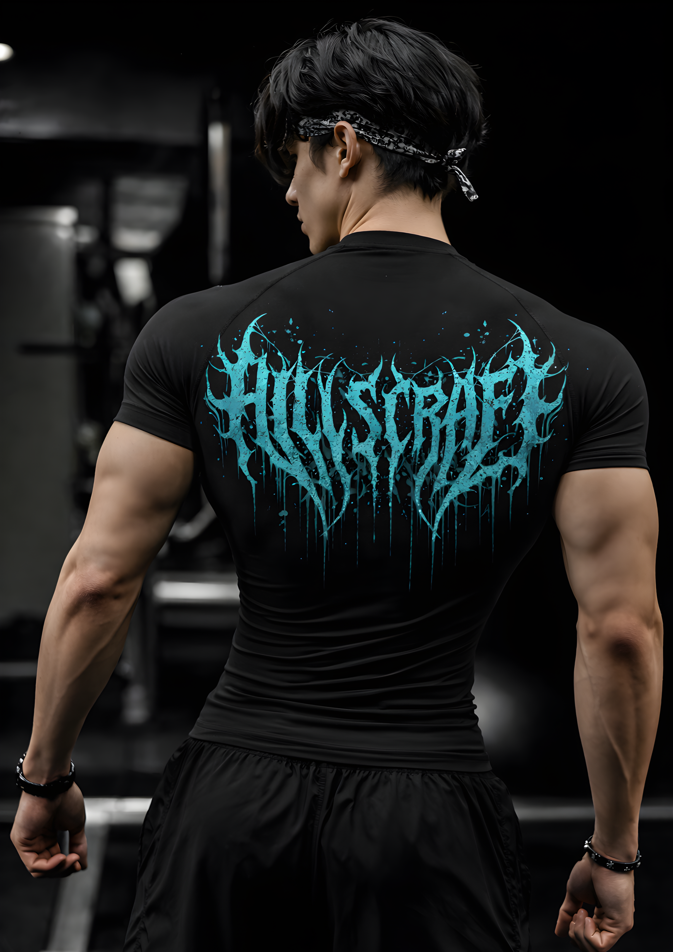 HILLSCRAFT Compression Half Sleeve T-Shirt – Black