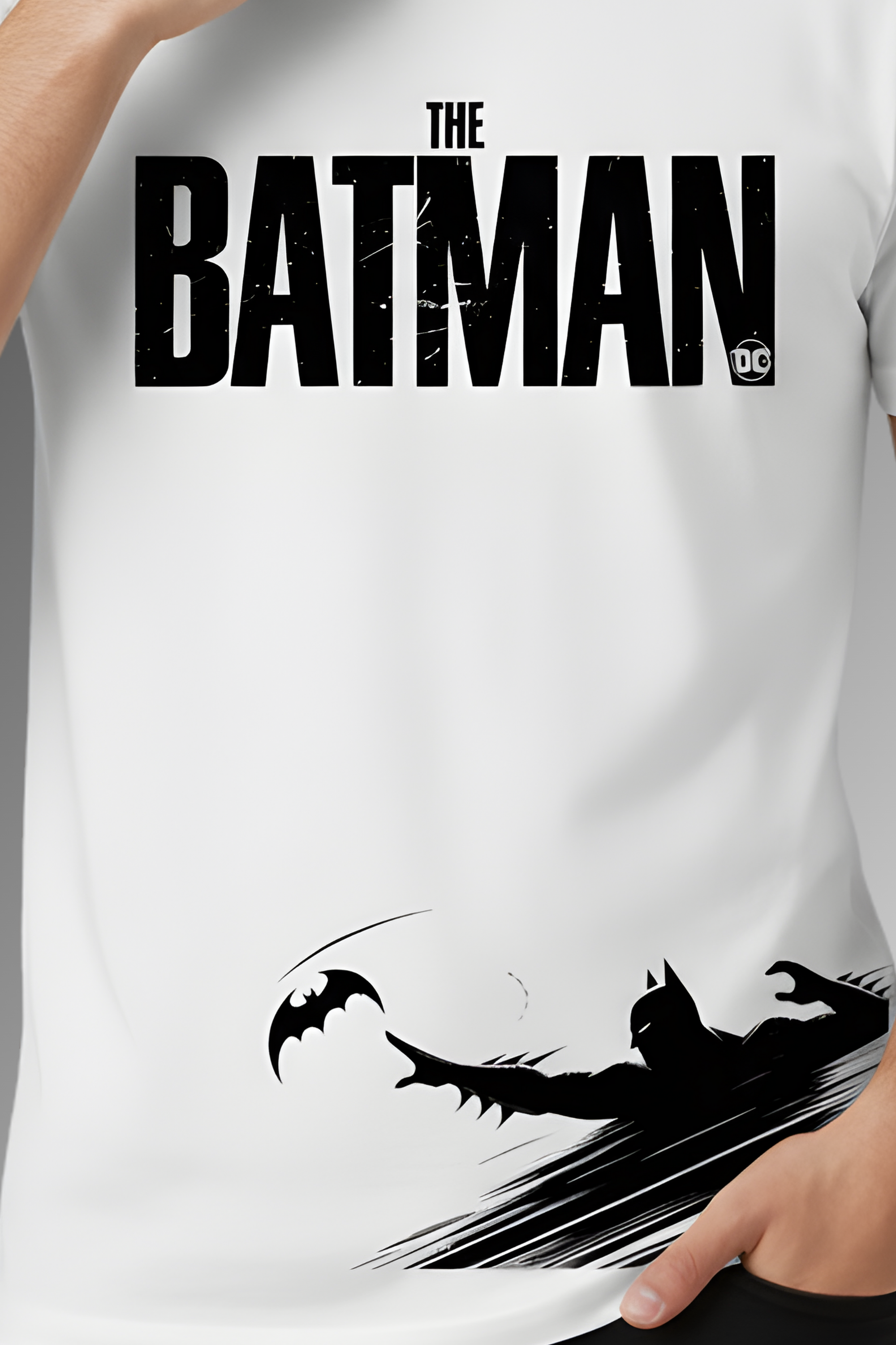 Batman Regular Fit Printed T-Shirt-White