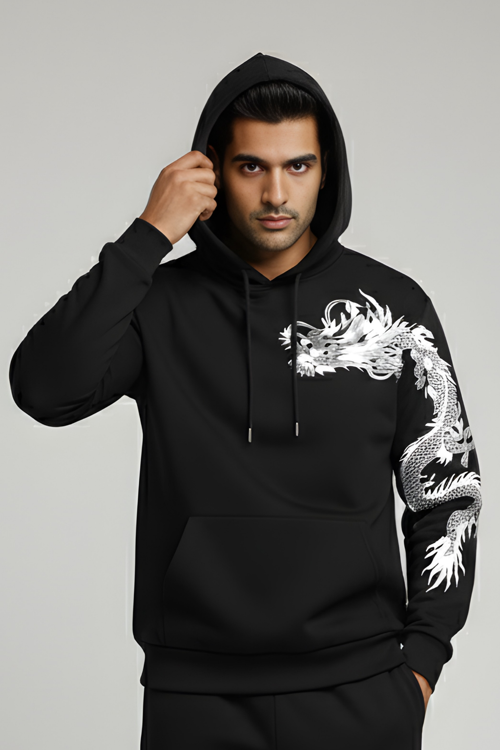 DRAGONSTRIKE Regular Unisex Hoodie – Black