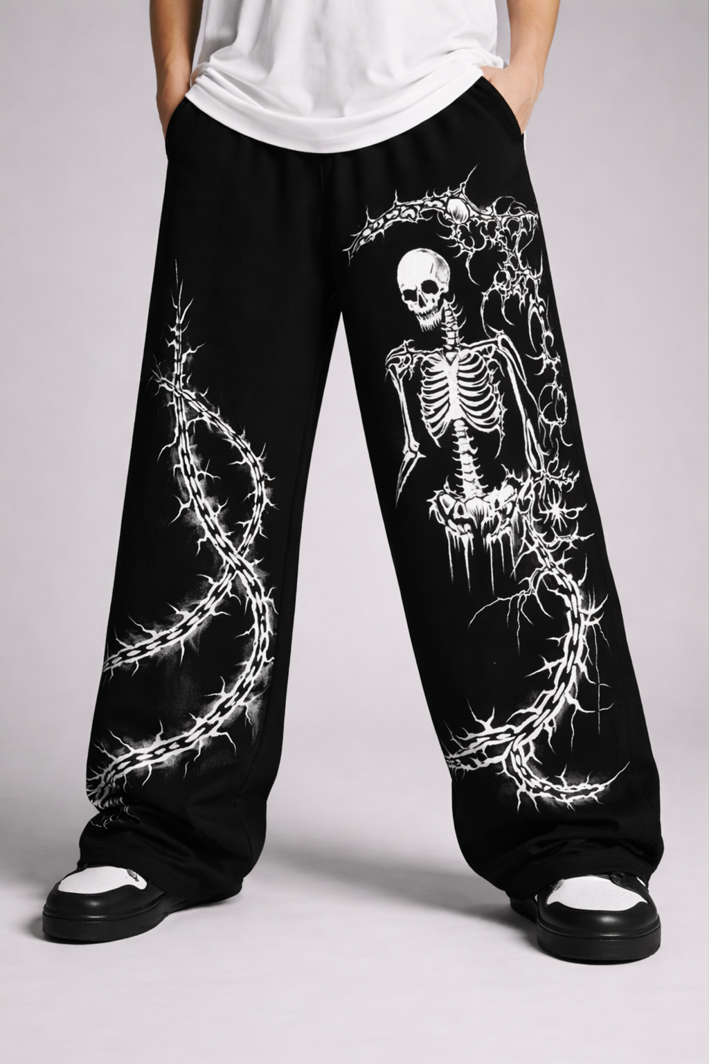 SHADOW REAPER Unisex Straight Fit Baggy Pant- BLACK