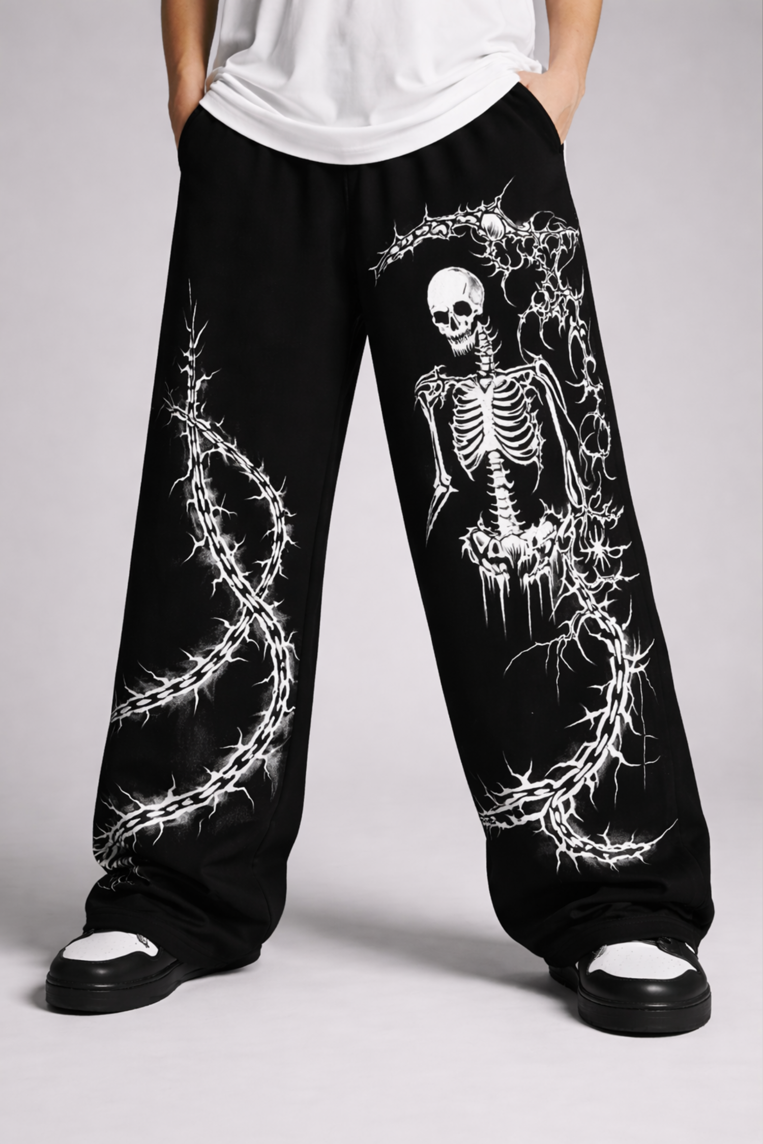SHADOW REAPER Unisex Straight Fit Baggy Pant- BLACK