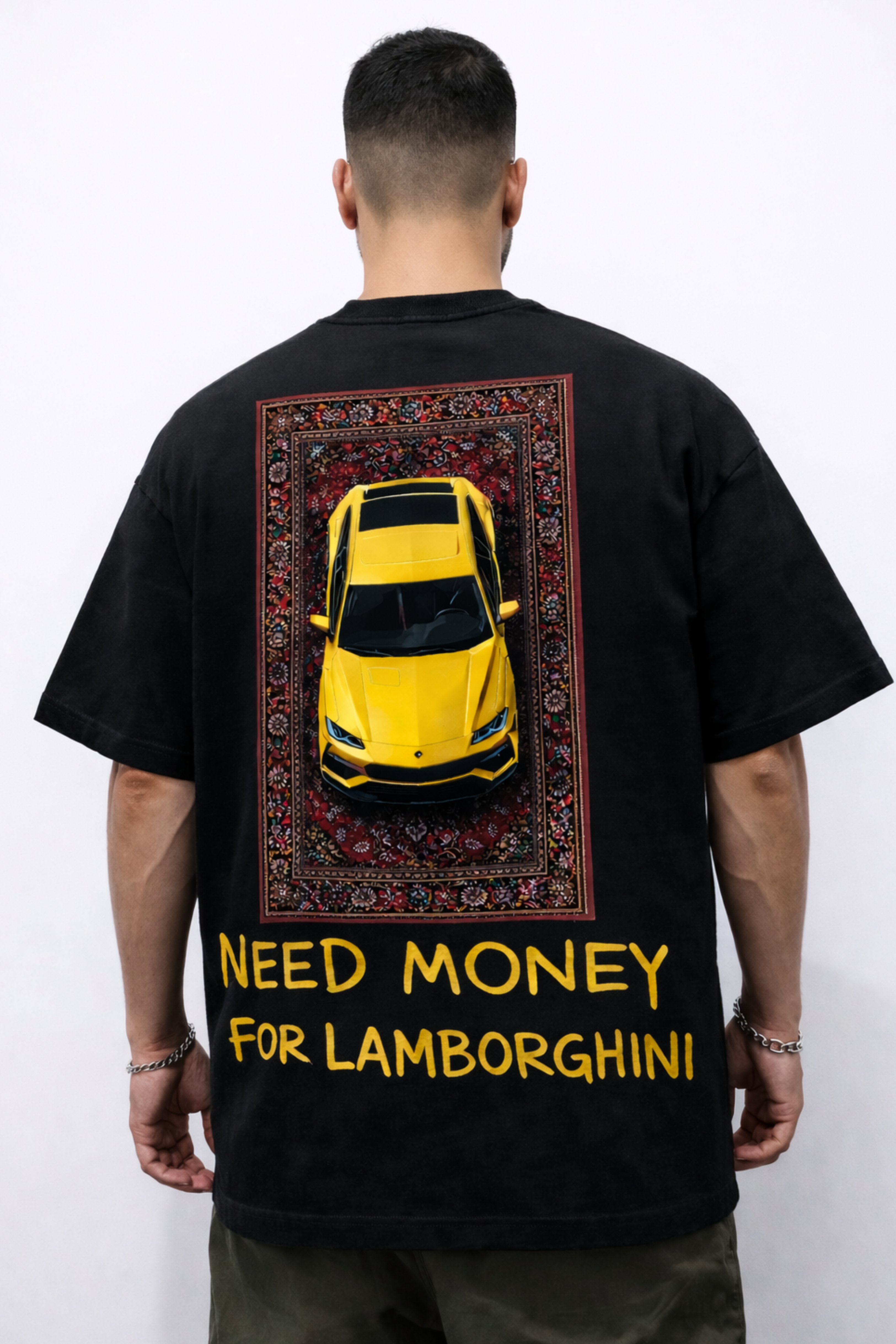 Lambo Hustle Oversized Tee - Black
