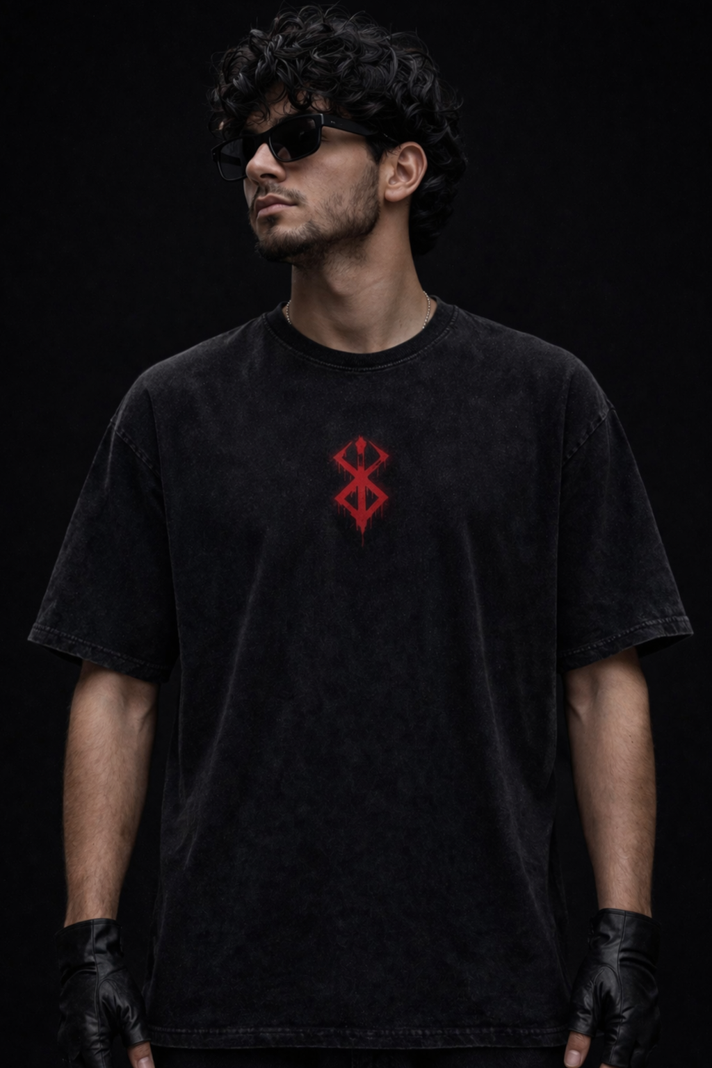 Berserk Rebellion Acidwash Oversized Tee – Black