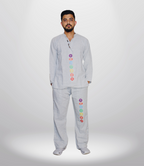 7 CHAKRA KURTA PAJAMA SET - GREY