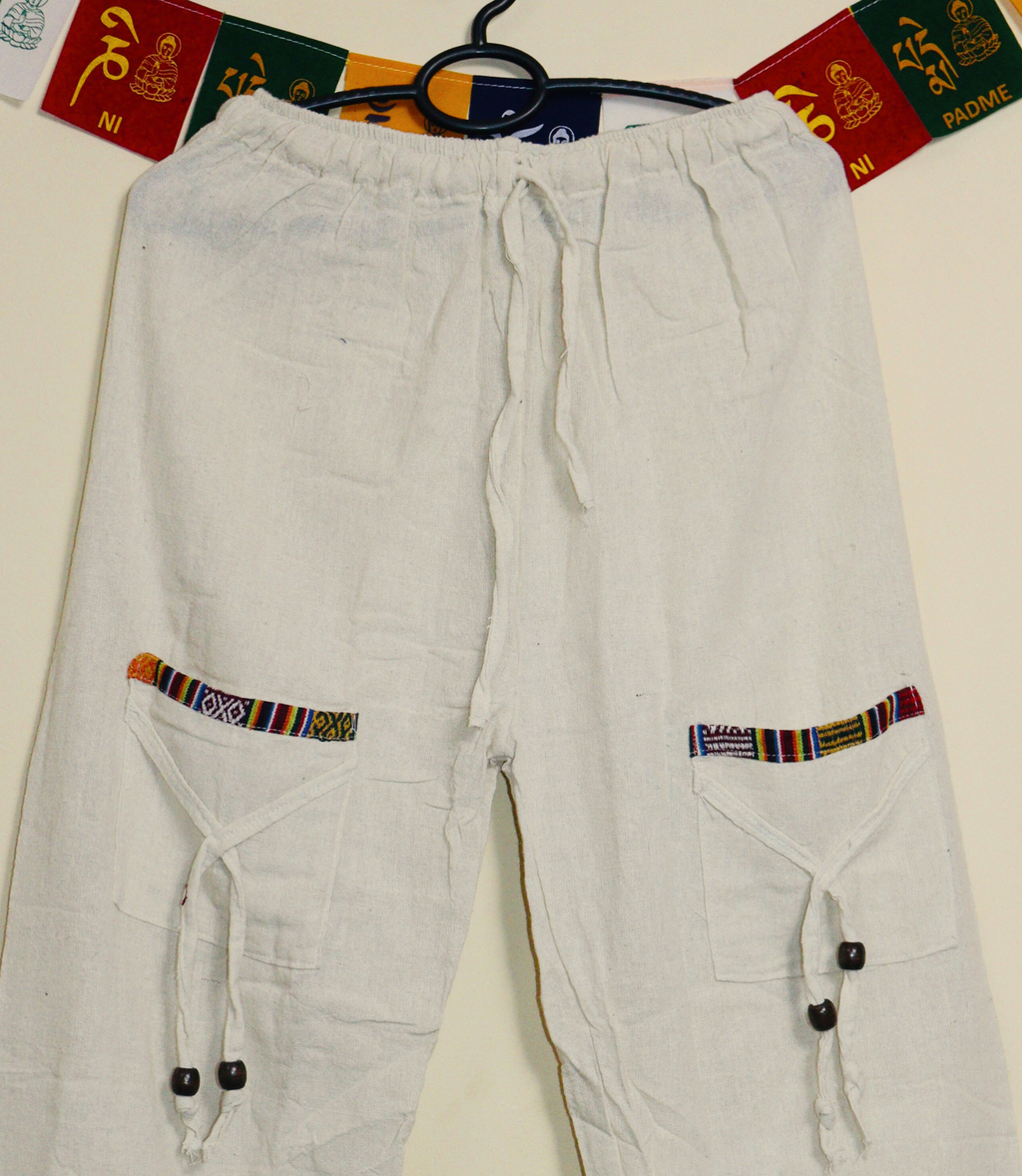 Ethnic Cotton Pajama - Beige-Unisex