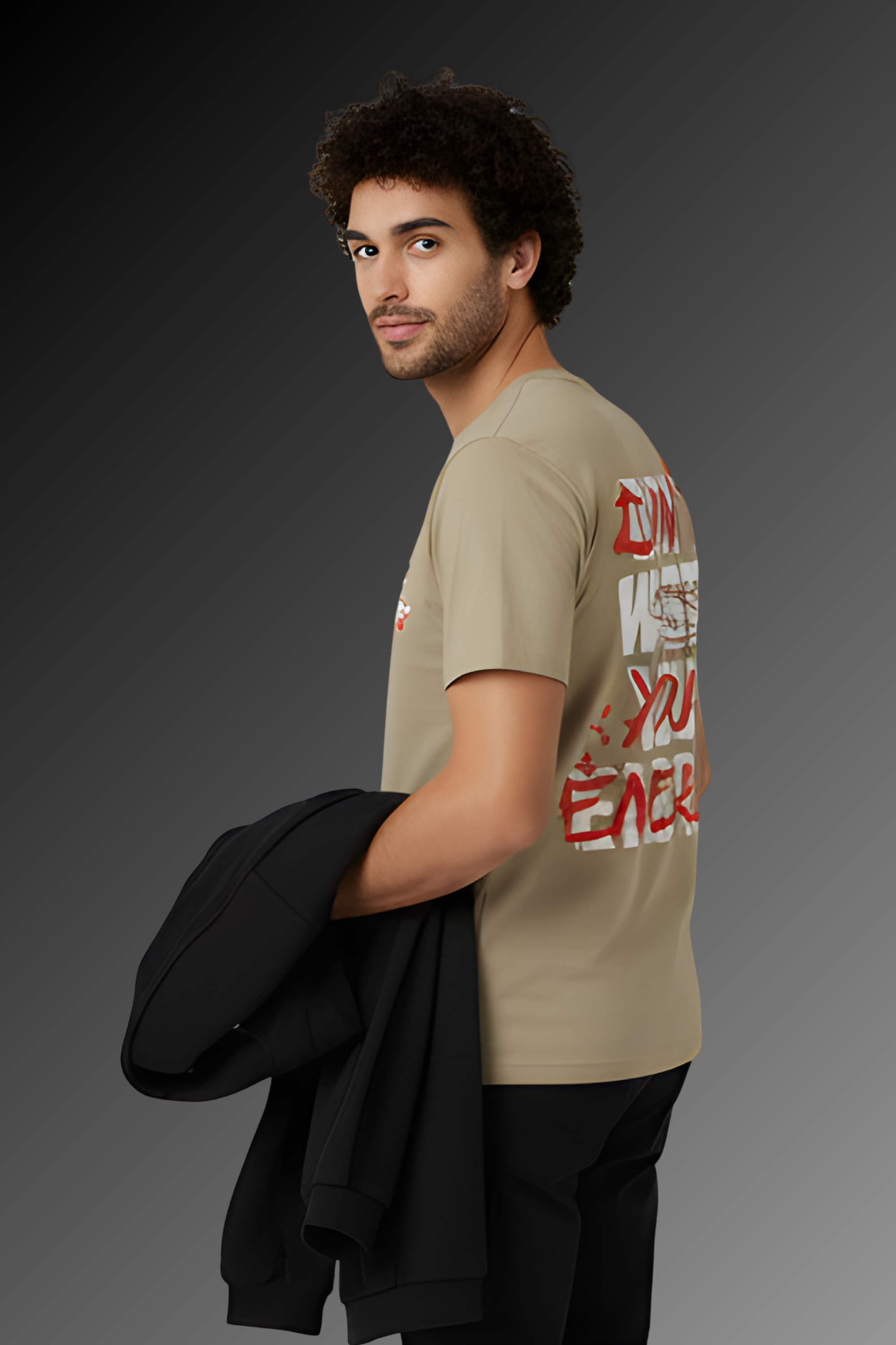 Energy  Regular Fit Printed T-Shirt-Beige