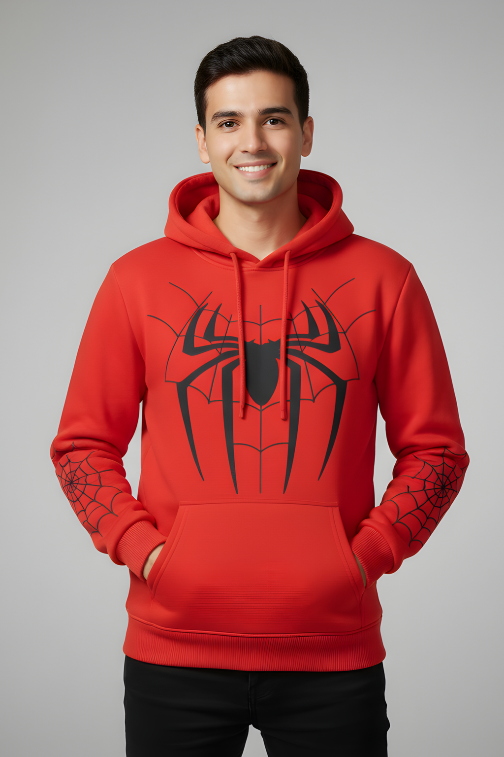 SPIDER Regular Unisex Hoodie – Red