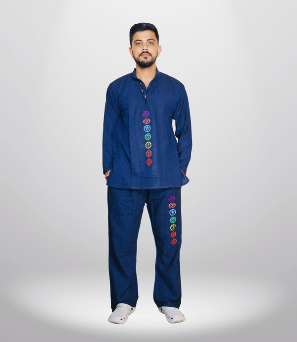 7 CHAKRA KURTA PAJAMA SET - BLUE