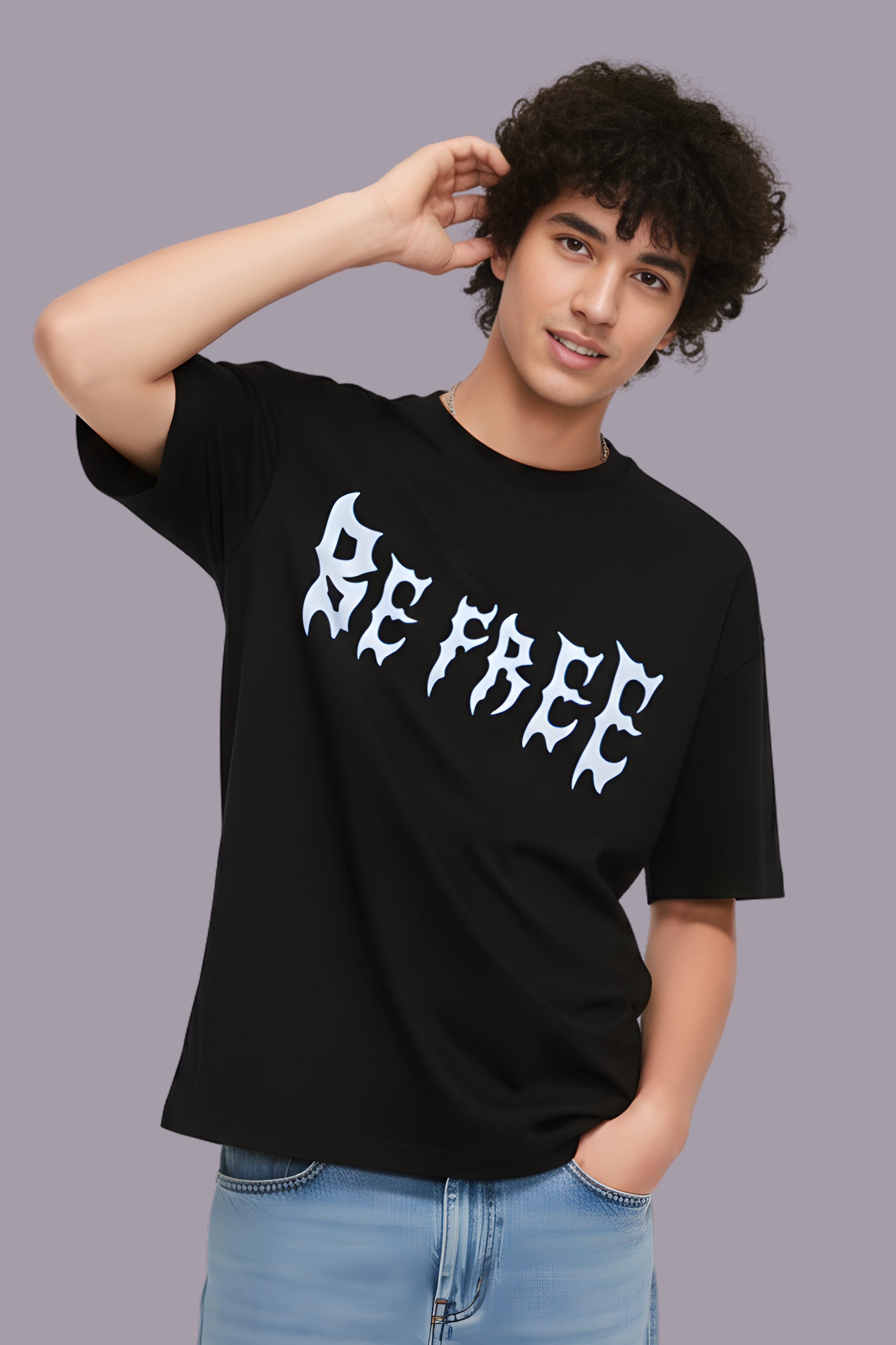 Be Free Oversized T-Shirt-Black