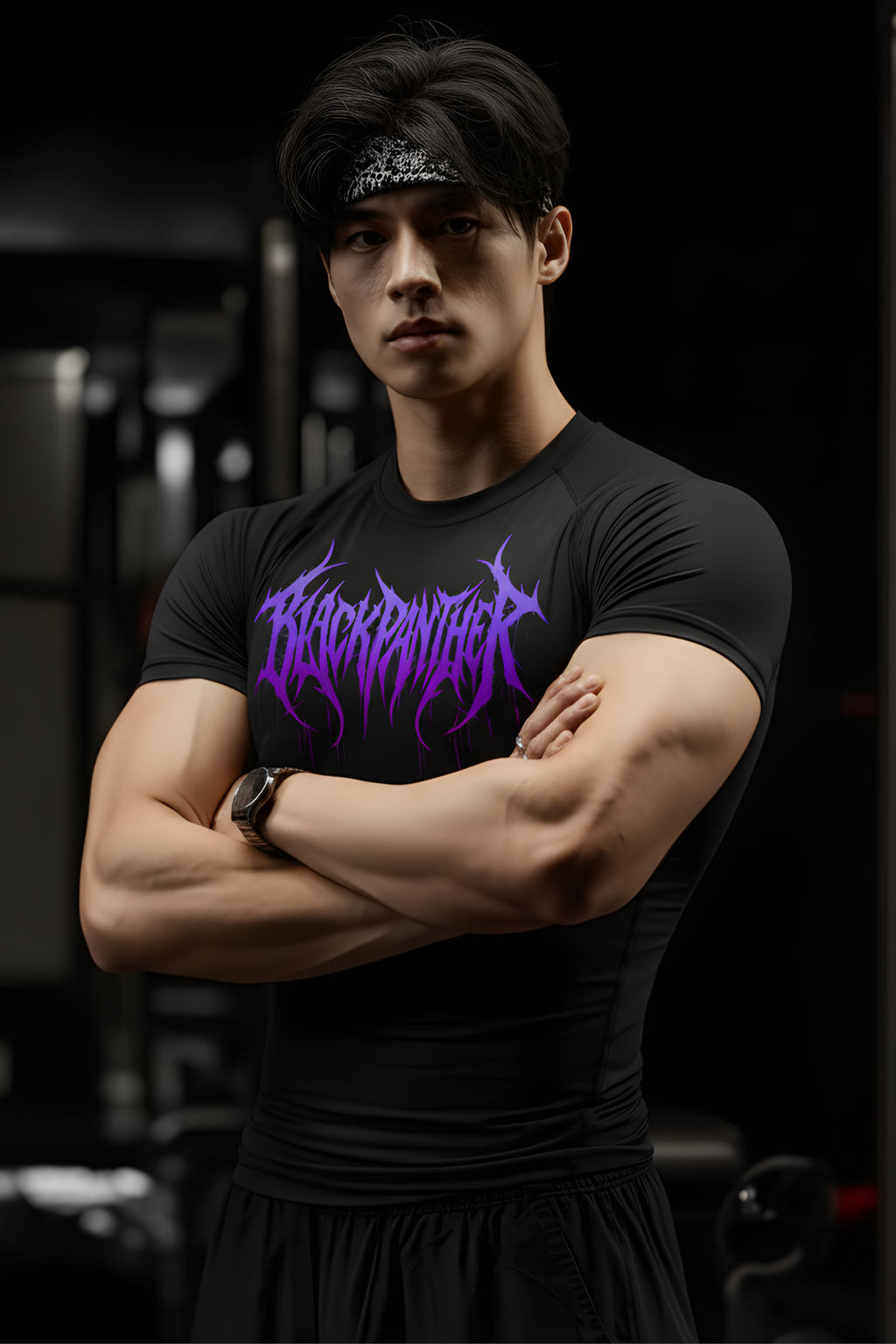 Black Panther Compression Half Sleeve T-Shirt – Black