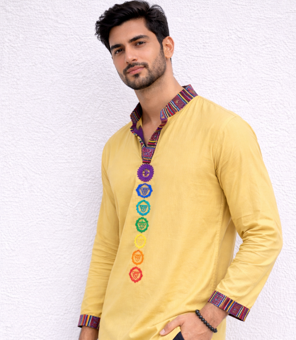 7 Chakara Kurta - YELLOW
